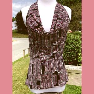 - Vintage Y2K Rampage M Disco Cowl Neck Halter Top! EUC!